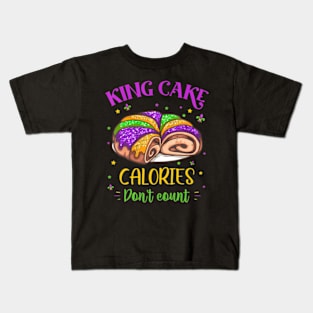 King Cake Calories Dont Count Mardi Gras Carnival Kids T-Shirt